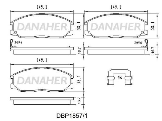 Danaher DBP1857/1 Brake Pad Set, disc brake DBP18571