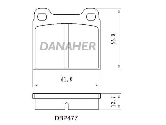 Danaher DBP477 Brake Pad Set, disc brake DBP477