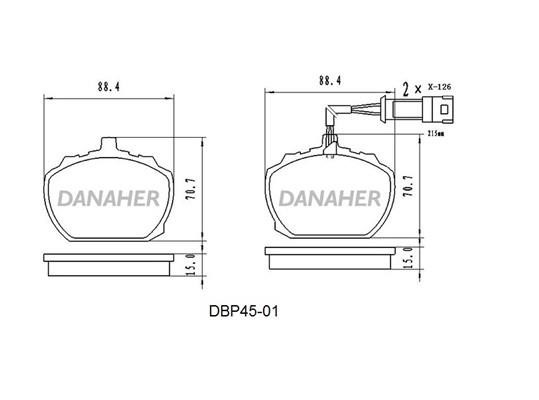 Danaher DBP45-01 Brake Pad Set, disc brake DBP4501