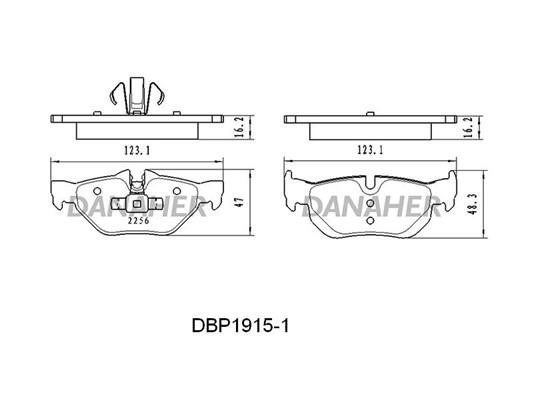 Danaher DBP1915/1 Brake Pad Set, disc brake DBP19151