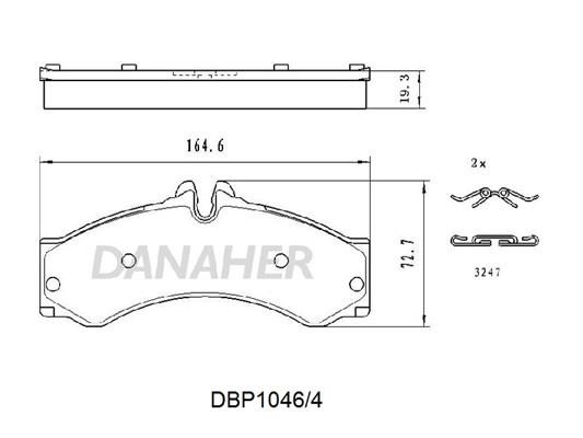 Danaher DBP1046/4 Brake Pad Set, disc brake DBP10464