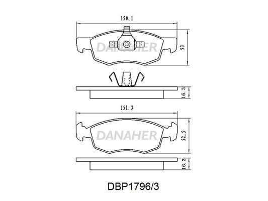 Danaher DBP1796/3 Brake Pad Set, disc brake DBP17963
