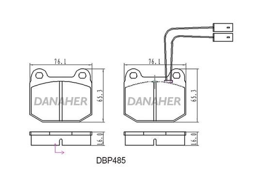 Danaher DBP485 Brake Pad Set, disc brake DBP485