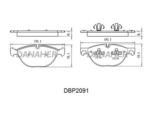 Danaher DBP2091 Brake Pad Set, disc brake DBP2091