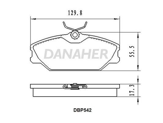 Danaher DBP542 Brake Pad Set, disc brake DBP542