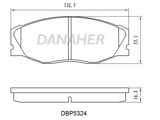 Danaher DBP5324 Brake Pad Set, disc brake DBP5324
