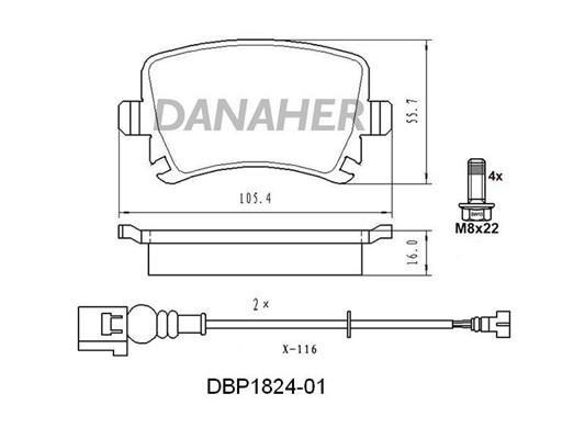 Danaher DBP1824-01 Brake Pad Set, disc brake DBP182401