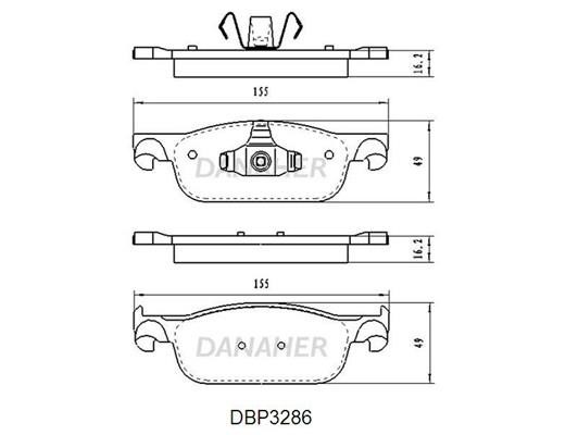 Danaher DBP3286 Brake Pad Set, disc brake DBP3286