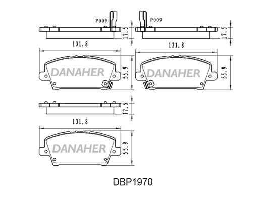 Danaher DBP1970 Brake Pad Set, disc brake DBP1970