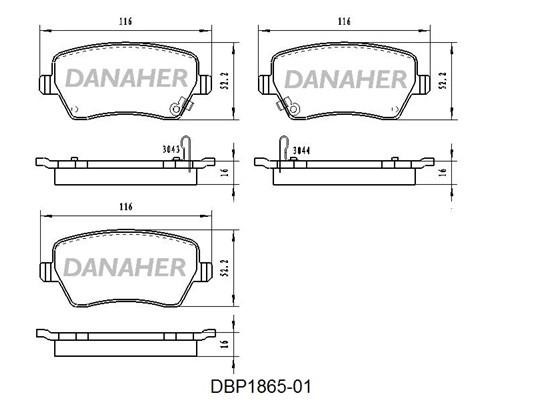 Danaher DBP1865-01 Brake Pad Set, disc brake DBP186501