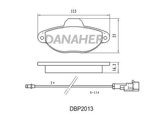 Danaher DBP2013 Brake Pad Set, disc brake DBP2013