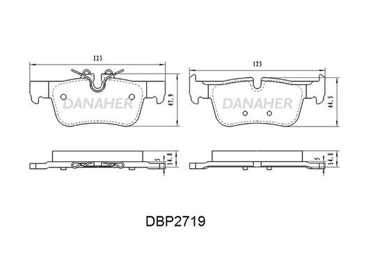 Danaher DBP2719 Rear disc brake pads, set DBP2719