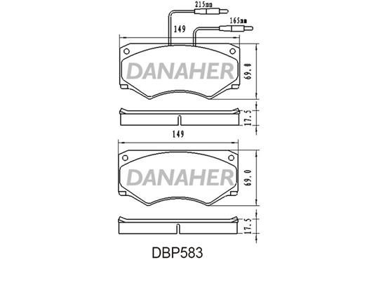 Danaher DBP583 Brake Pad Set, disc brake DBP583