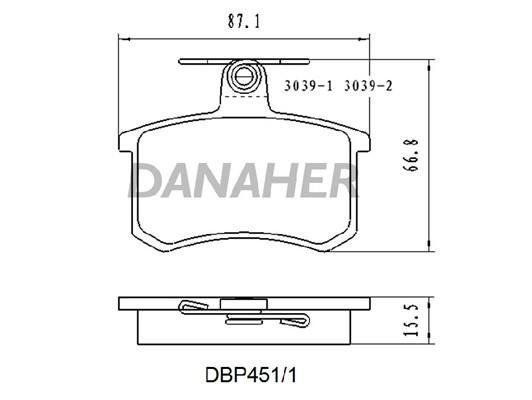 Danaher DBP451/1 Brake Pad Set, disc brake DBP4511