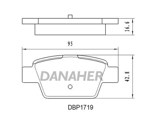 Danaher DBP1719 Brake Pad Set, disc brake DBP1719