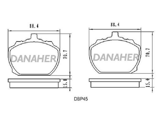 Danaher DBP45 Brake Pad Set, disc brake DBP45