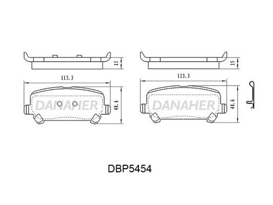 Danaher DBP5454 Front disc brake pads, set DBP5454