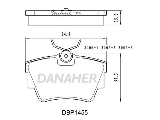 Danaher DBP1455 Brake Pad Set, disc brake DBP1455