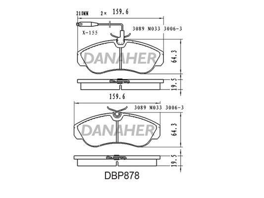 Danaher DBP878 Brake Pad Set, disc brake DBP878