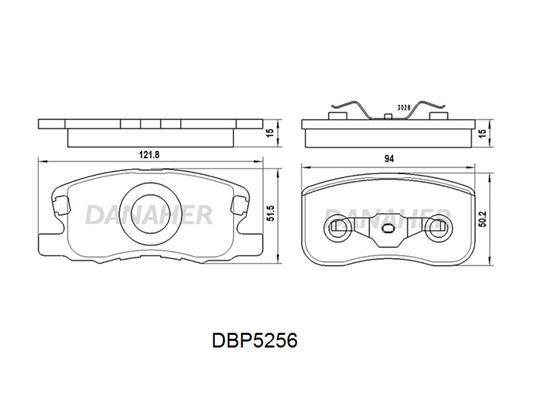 Danaher DBP5256 Brake Pad Set, disc brake DBP5256