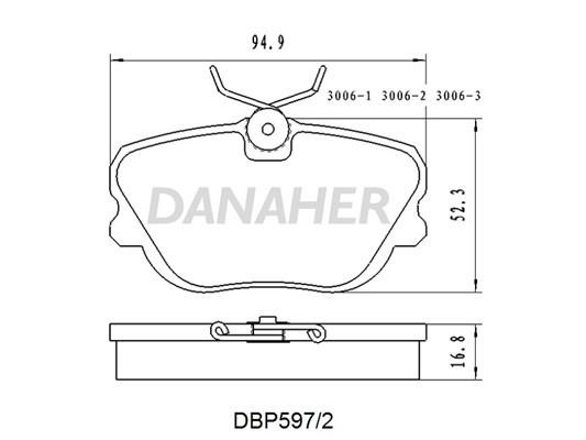 Danaher DBP597/2 Brake Pad Set, disc brake DBP5972