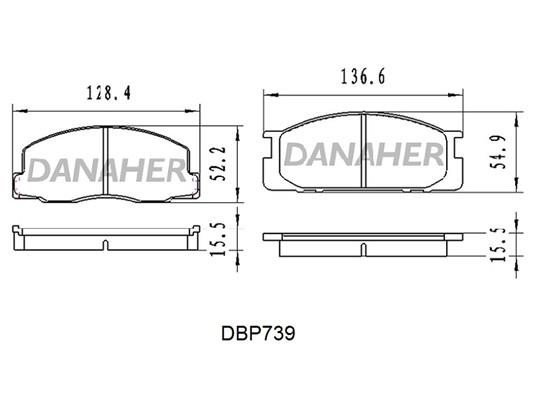 Danaher DBP739 Brake Pad Set, disc brake DBP739
