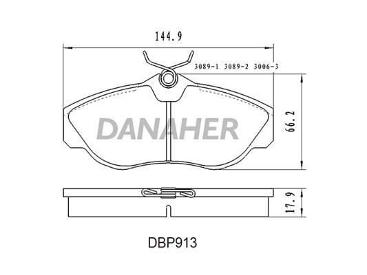 Danaher DBP913 Brake Pad Set, disc brake DBP913