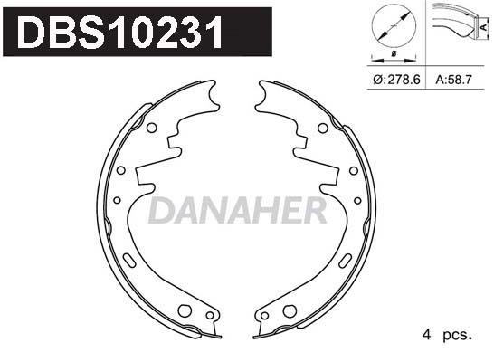 Danaher DBS10231 Brake shoe set DBS10231