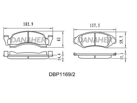Danaher DBP1169/2 Brake Pad Set, disc brake DBP11692