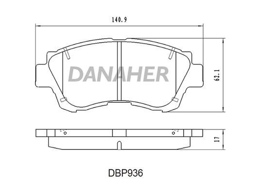 Danaher DBP936 Brake Pad Set, disc brake DBP936