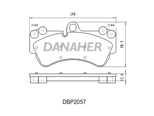 Danaher DBP2057 Brake Pad Set, disc brake DBP2057