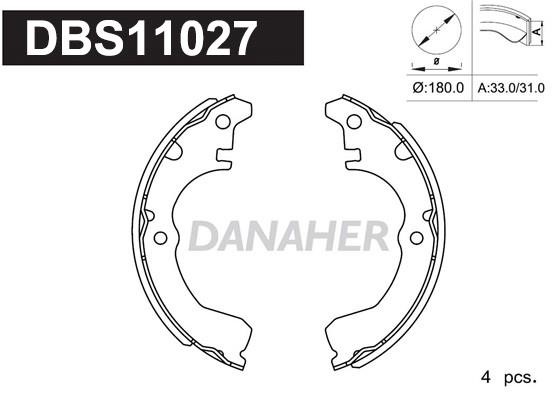 Danaher DBS11027 Brake shoe set DBS11027