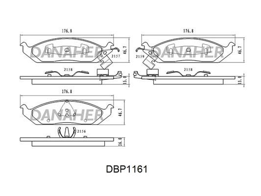 Danaher DBP1161 Brake Pad Set, disc brake DBP1161