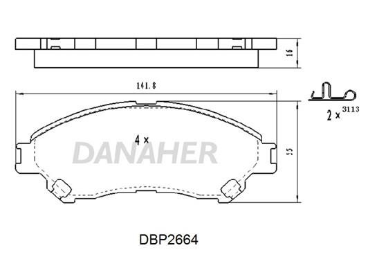 Danaher DBP2664 Brake Pad Set, disc brake DBP2664