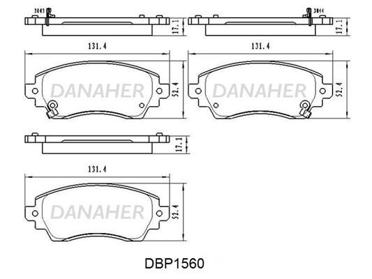 Danaher DBP1560 Brake Pad Set, disc brake DBP1560