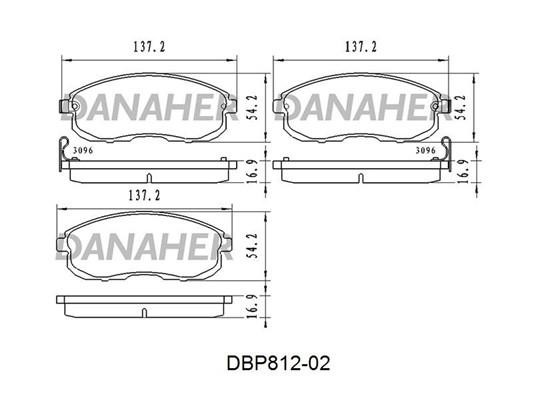 Danaher DBP812-02 Brake Pad Set, disc brake DBP81202