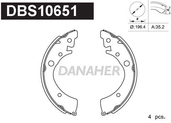 Danaher DBS10651 Brake shoe set DBS10651