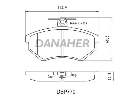 Danaher DBP770 Brake Pad Set, disc brake DBP770