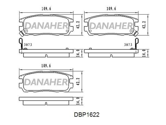 Danaher DBP1622 Brake Pad Set, disc brake DBP1622