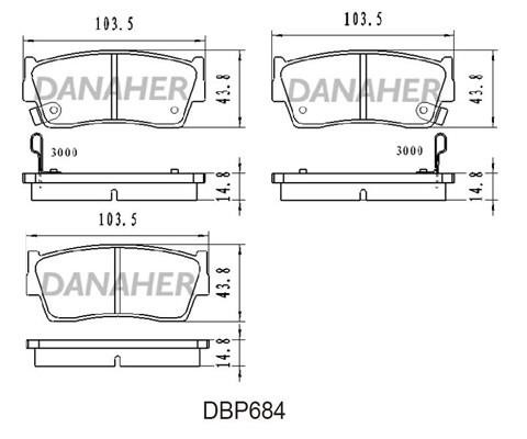 Danaher DBP684 Brake Pad Set, disc brake DBP684