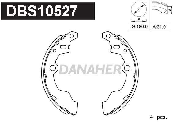 Danaher DBS10527 Brake shoe set DBS10527
