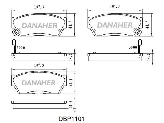 Danaher DBP1101 Brake Pad Set, disc brake DBP1101