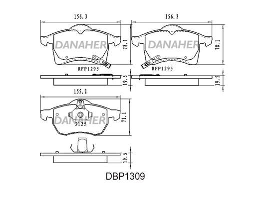 Danaher DBP1309 Brake Pad Set, disc brake DBP1309