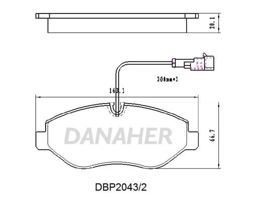 Danaher DBP2043/2 Brake Pad Set, disc brake DBP20432