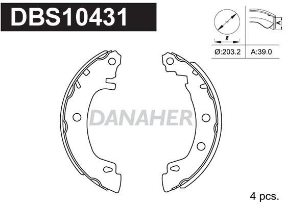 Danaher DBS10431 Brake shoe set DBS10431