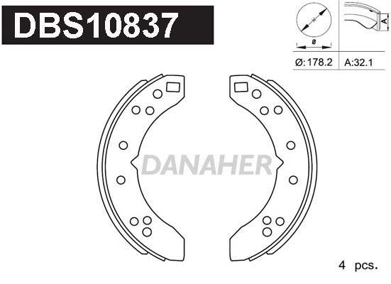 Danaher DBS10837 Brake shoe set DBS10837