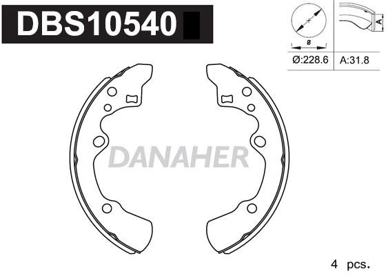 Danaher DBS10540 Brake shoe set DBS10540
