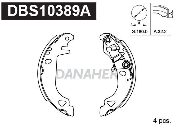 Danaher DBS10389A Brake shoe set DBS10389A