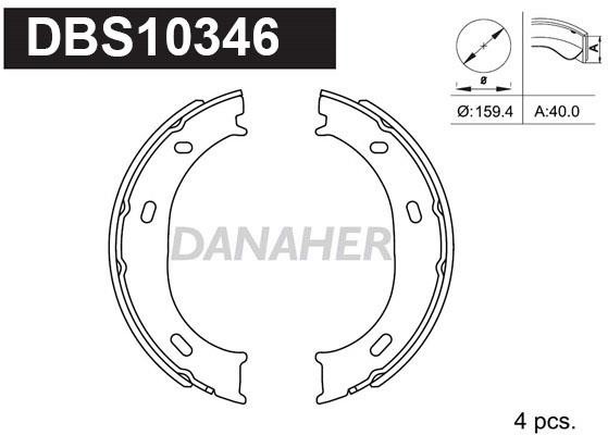 Danaher DBS10346 Parking brake shoes DBS10346