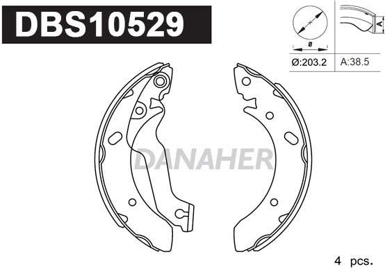 Danaher DBS10529 Brake shoe set DBS10529